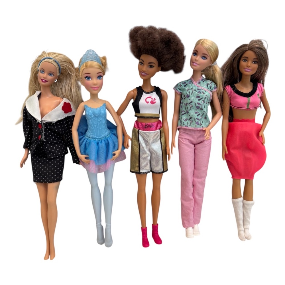 Barbie dolls 5 pieces